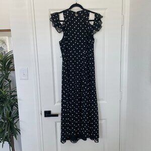 Tommy Hilfiger Women’s Polka Dot Cold Shoulder Midi Dress – Size 10